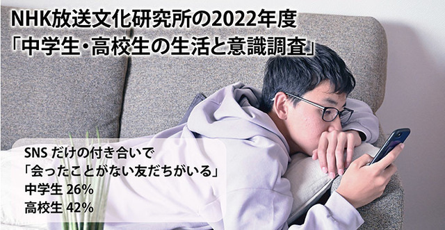 NHK放送文化研究所の2022年度「中学生・高校生の生活と意識調査」。